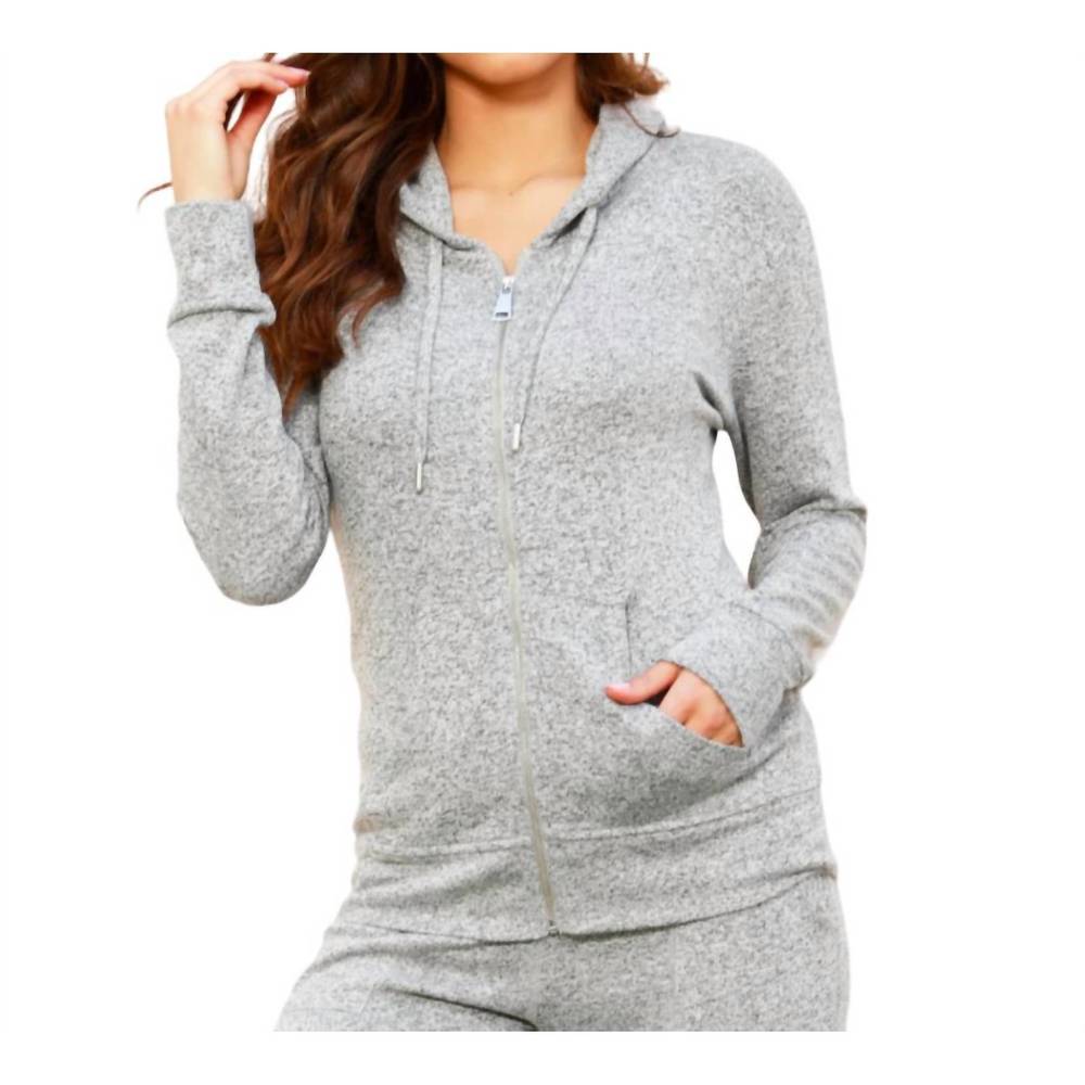 NEW FRENCH KYSS zip up hoodie in tin